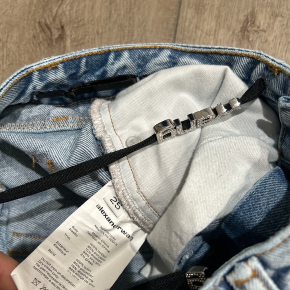 Worn once Alexander Wang rhinestone embellished bikini strap thong jeans - Picture 5 of 6